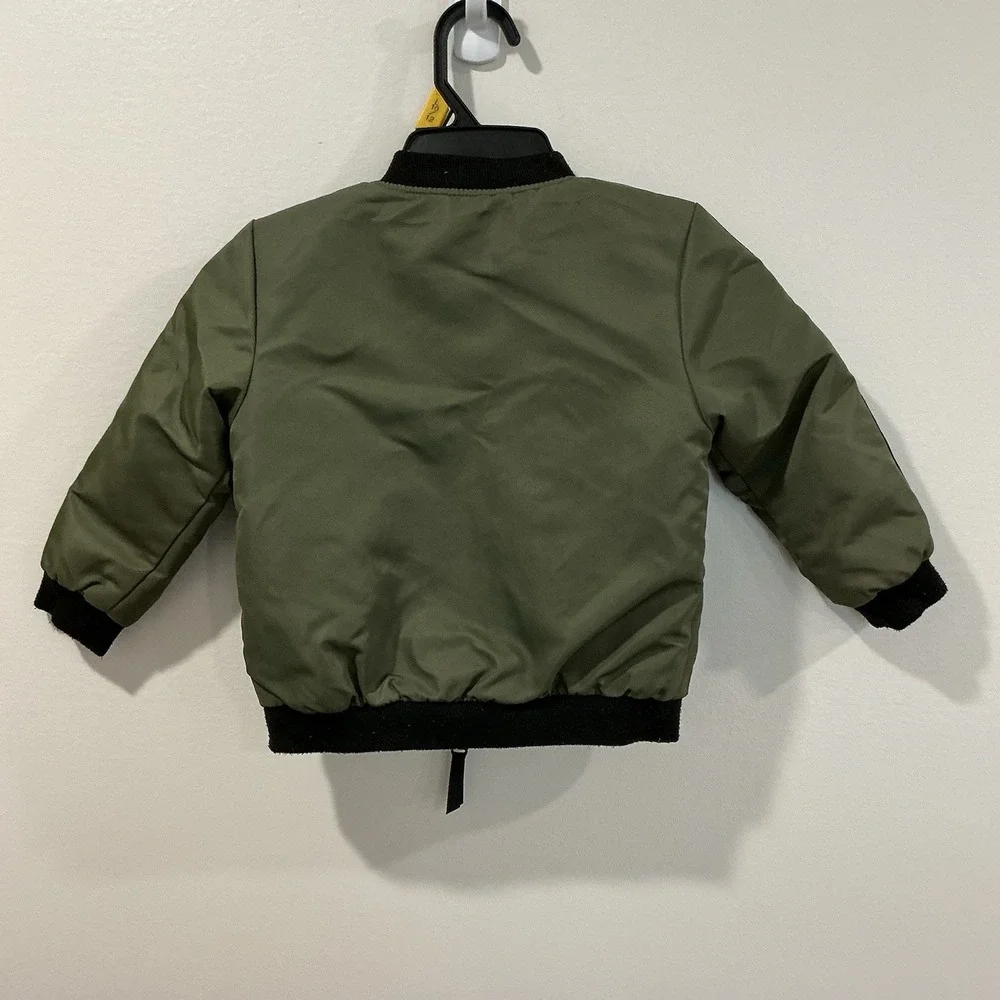 Bomber Jacket Baby 18/24 Months Olive Green Camo Fleece Lined